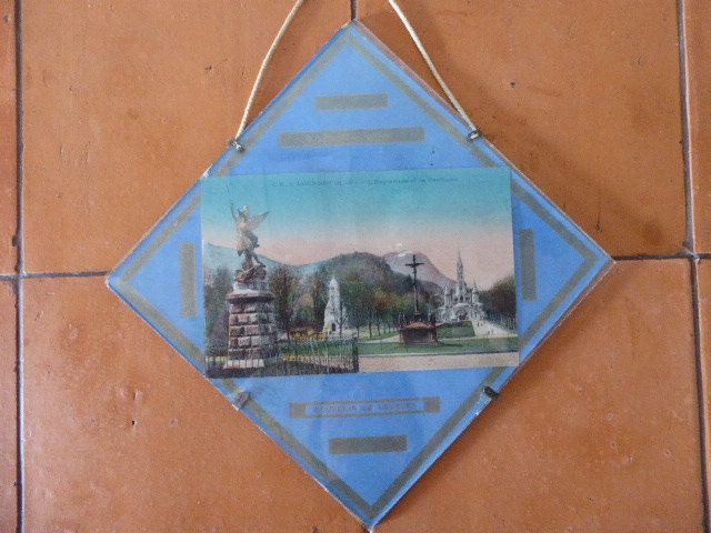 Lourdes Souvenir, Lourdes Framed Postcard, Religious Memorabilia, Catholic 0517042-095