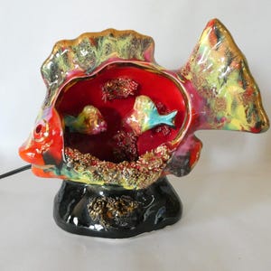 Vintage Mid Century French Vallauris Fish Lamp 0624004-2863