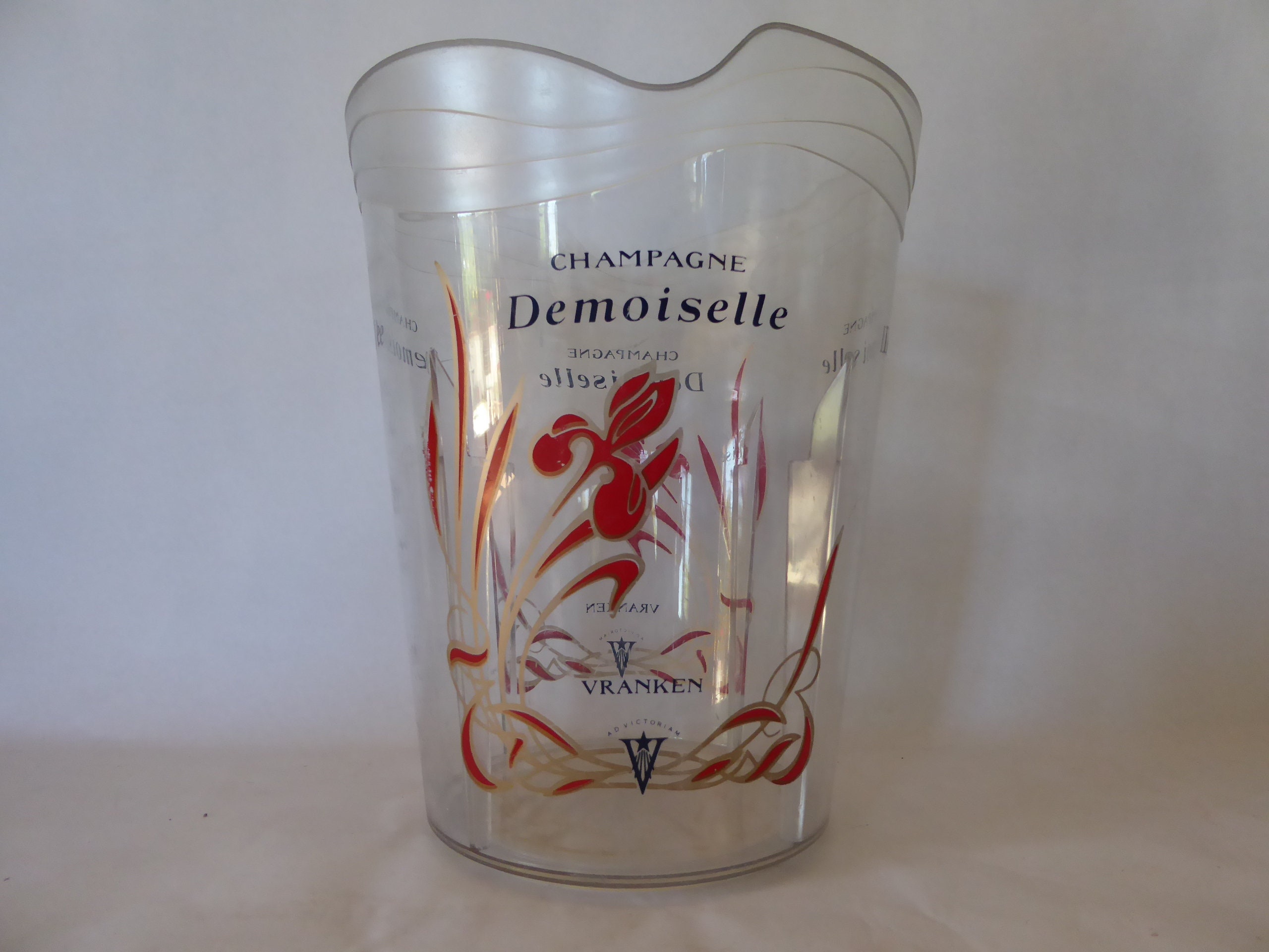 Millésime Français Clear Plastic Demoiselle Champagne Ice Bucket Retro Wine Cooler 0521042-1822