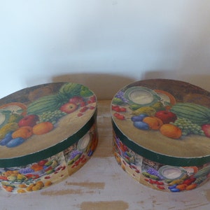 Par de cajas de almacenamiento de cartón francés vintage, cajas ovaladas y redondas, almacenamiento decorativo, decoración del hogar
