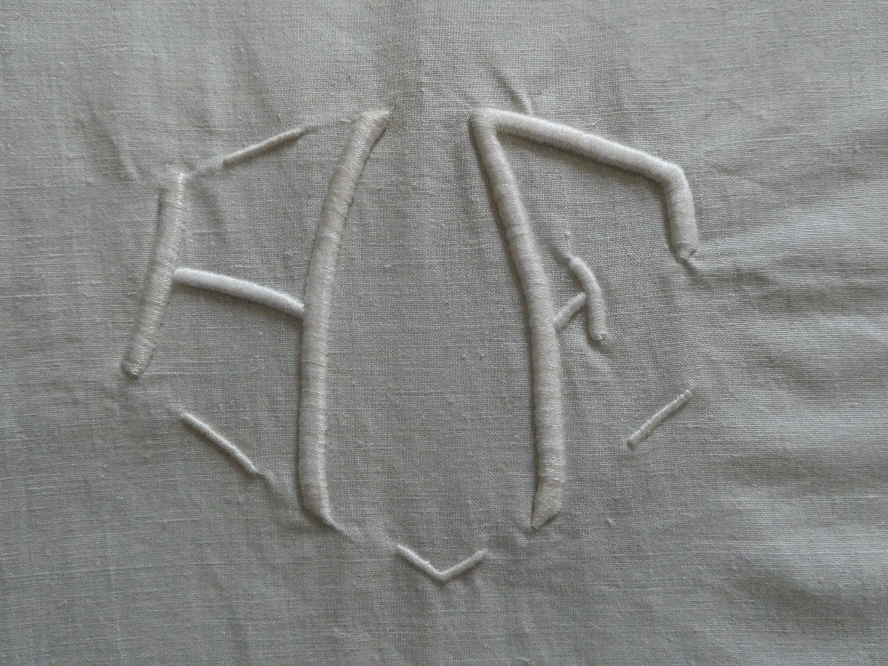 Feuille Plate Vintage Français Metis avec Échelle Turn Back et Monogramme Hf 0222026-2216