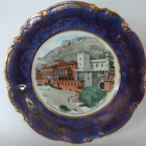 Vintage German Decorative Porcelain Plate Depicting Principauté de Monaco 0820024-1038  No free shipping to USA