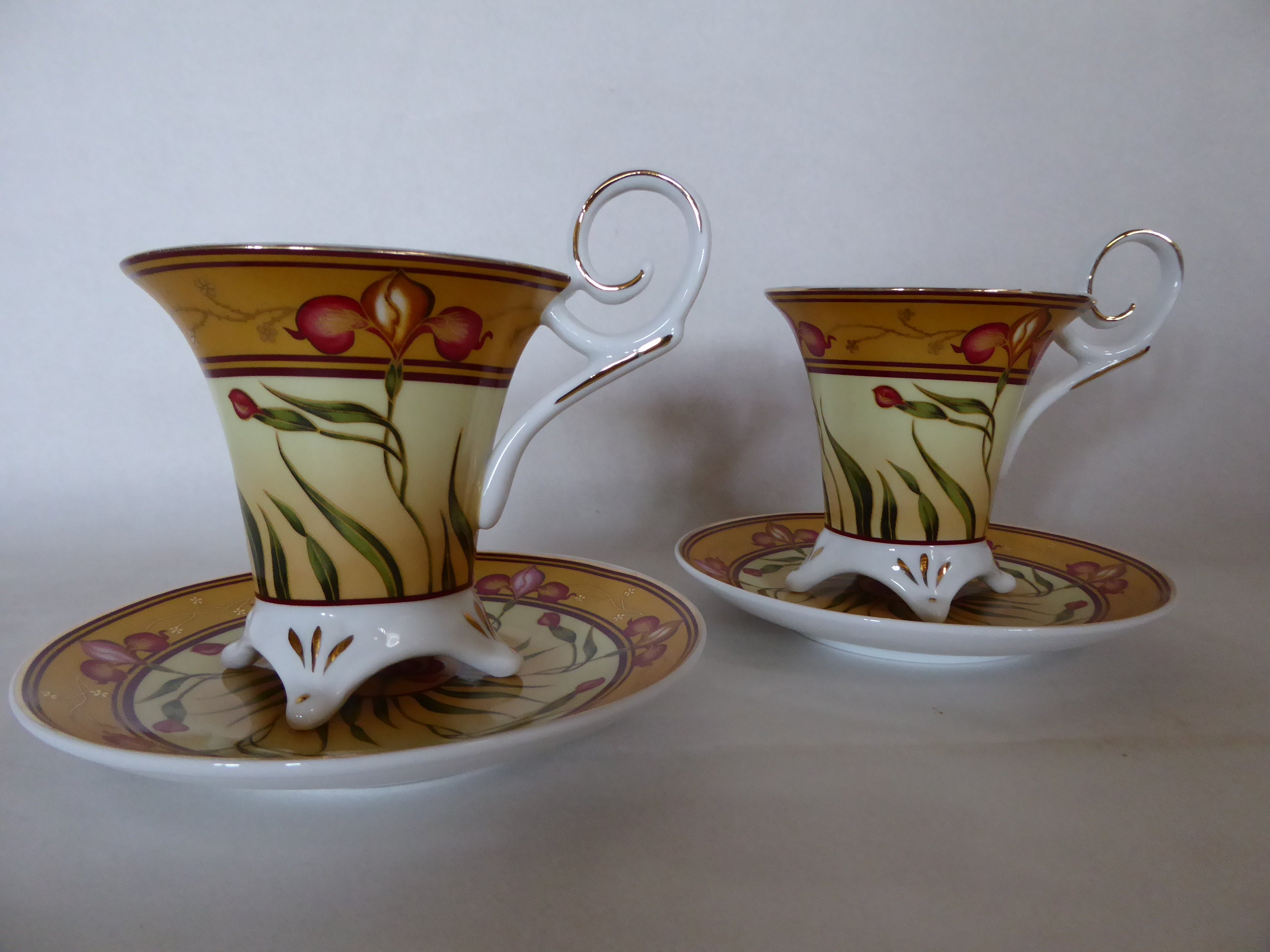 Superbe Paire de Tasses et Soucoupes en Porcelaine So Français Du Galion Limoges 0719009-838