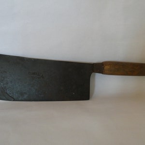Vintage French Butchery Utensil Meat Cleaver Wooden Handle 0922010-2470  No free shipping to USA