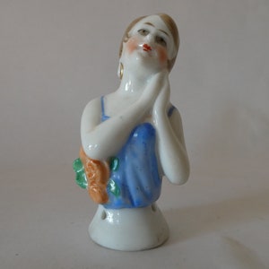 Vintage Art Deco Period Pot Half Body Porcelain Bust Half Doll 0322038-2266 Please request shipping cost for USA
