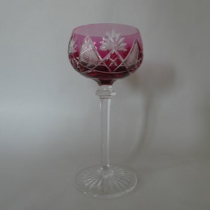 Vintage Berncastle Model Red Crystal Wine Glass from Val St Lambert Company, Belguim 0623045-2668  No free shipping to USA