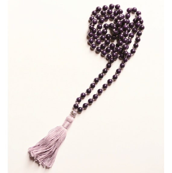 Rebalance 108 Knotted Meditation Mala With Cotton Tassel 