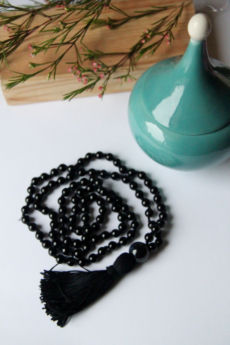 Black Mala - 108 necklace Dealing full price reduction Tassel Challenge the lowest price of Japan