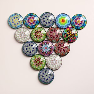Aimants pour réfrigérateur yoga motif mandala - 4 ou 6 aimants pour armoires de bureau à domicile, tableaux blancs, photos, beaux aimants décoratifs