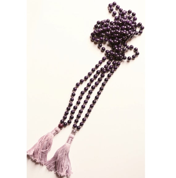 Rebalance 108 Knotted Meditation Mala With Cotton Tassel 