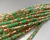 GREENER PASTURES African Waist Beads 43 quot Seed Beads, Glass beads, African Beads, Toma Beads