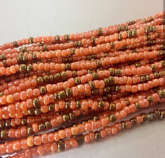 Glass beads African Beads GOLD African Waist Beads Toma Beads MATTE GRAY 43 : Seed Beads