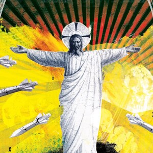 Religion is Dangerous, propaganda stencil street art style poster print giclee poster prints