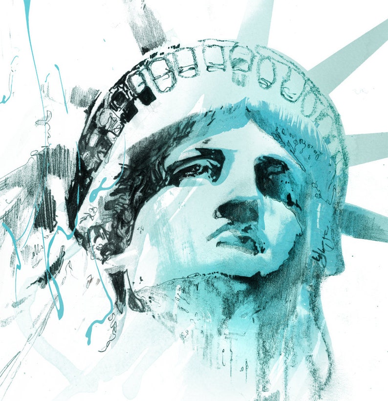 The Statue of Liberty Illustration, New York City, in the United States ...