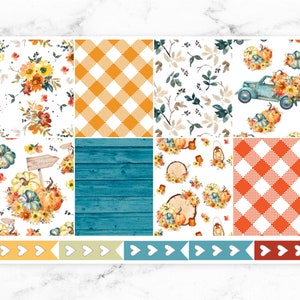 Calabaza de otoño - Pegatinas de planificador para planificador, diario o scrapbooking