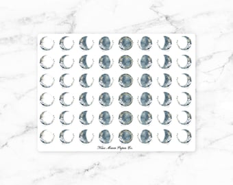 Mini Moon Phases Stickers - Planner Stickers for planner, journal, or scrapbook