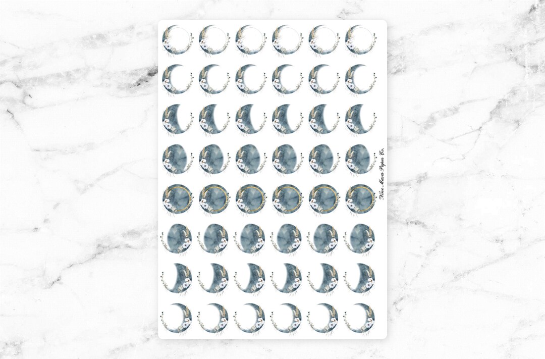 Moon Phases Stickers - Planner Stickers for Planner, Journal, or ...