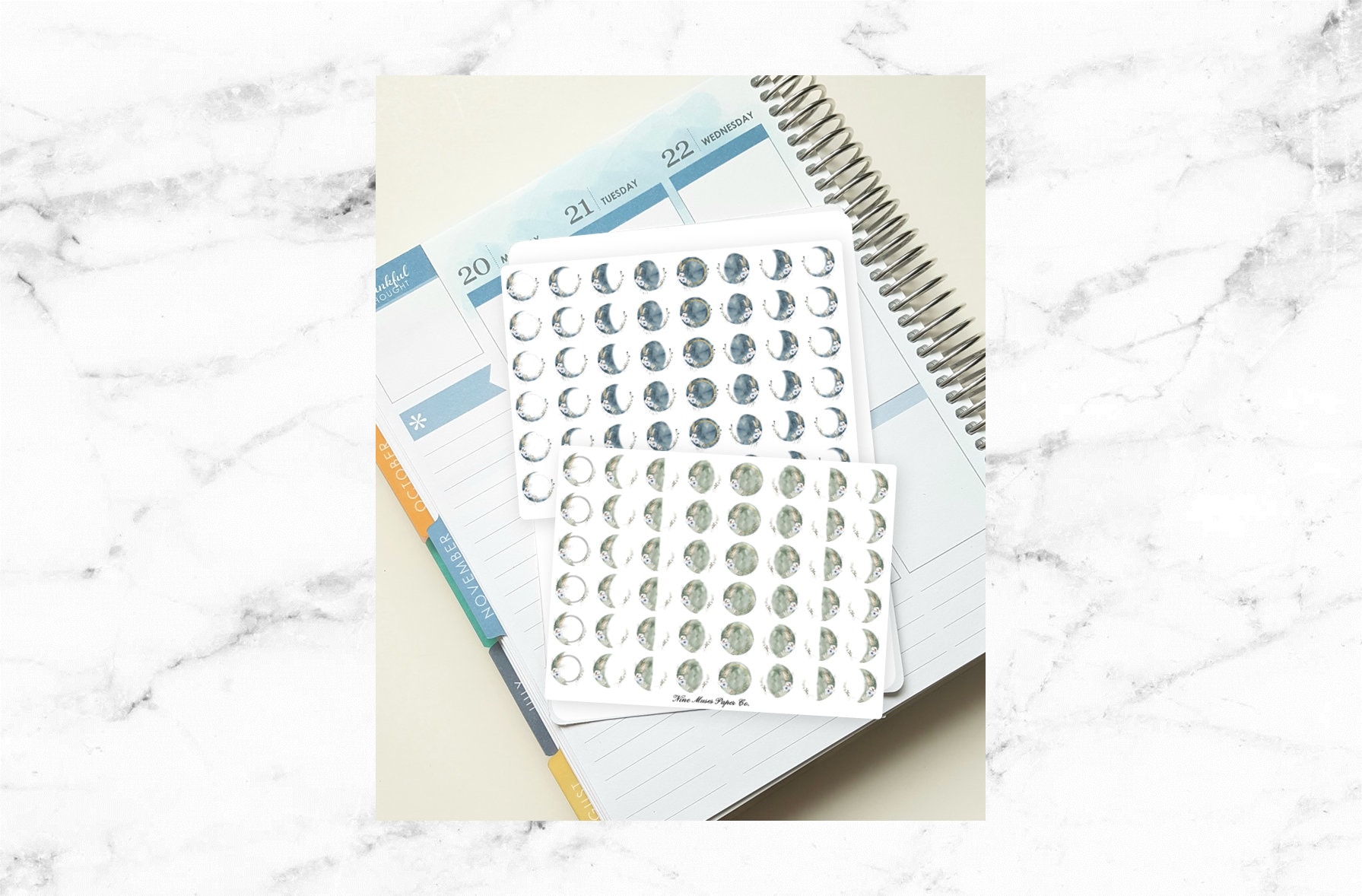 Mini Moon Phases Stickers - Planner Stickers for Planner, Journal, or ...