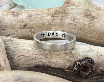 Message ring, silver band ring, brushed silver ring, secret message ring, personalised ring