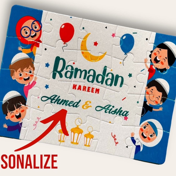 Personalize Ramadan Puzzle | Ramadan Eid Kids Gift Favor | Ramadan Goodie Bags | Customized Message