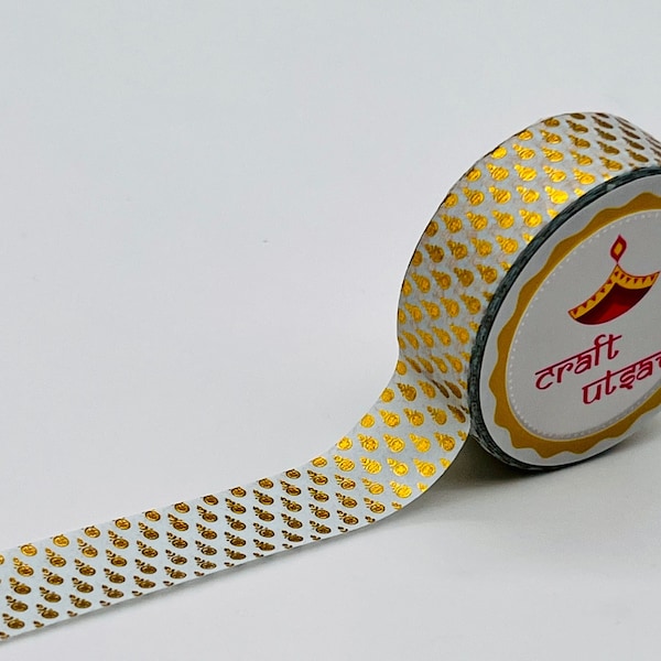 Gold Motif Washi Tape - Indian, Glitter