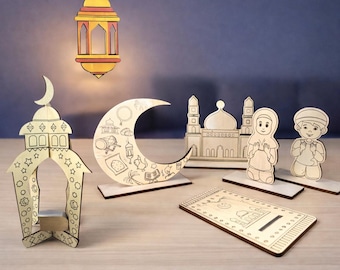 Ramadan / Eid Wooden Coloring Kits |  Ramadan Favors | Goodie Bags | Ramadan activities | Ramadan Kids Art | Ramadan Kids Craft | رمضان