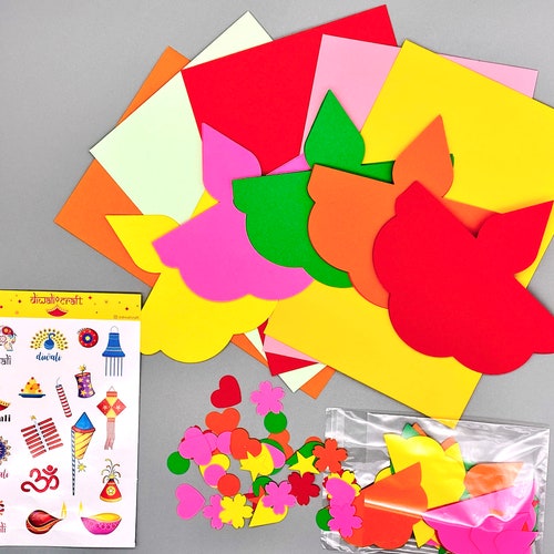 Diwali Kids Craft Kit Hanging Lamps purple Etsy