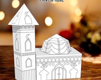 Ramadan Kids Craft Activity Mosque / Masjid | رمضان | Ramadan Kids Activities | Ramadan Craft | Digital Only Printable | Ramadan Coloring