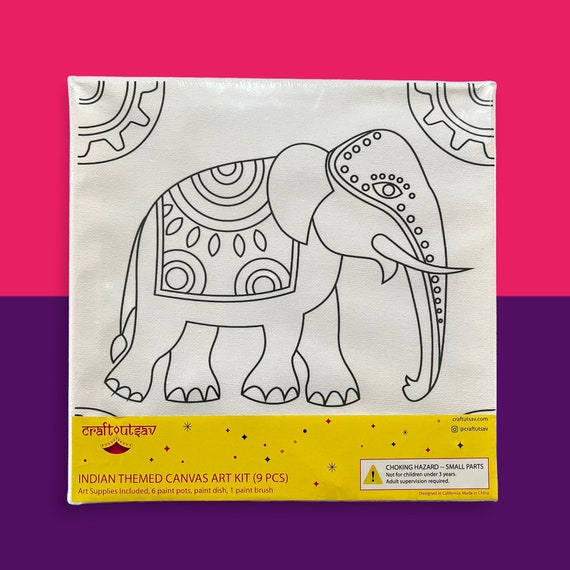 Elephant Canvas Coloring Kit for Kids DIY Gift for Children -  Denmark