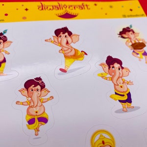Bal Ganesh Stickers - 11 stickers on 1 sticker sheet