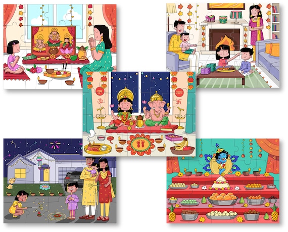 Diwali Gift Box of Puzzles: Try our 60-piece Festive Jigsaw!