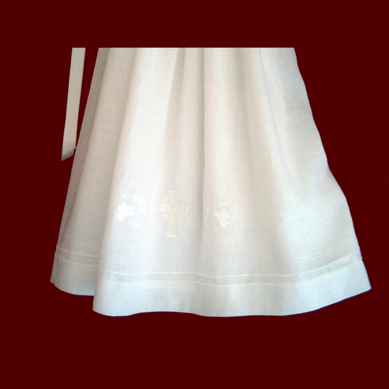 Christening - Breasted Silk Unisex Gown with Detachable Bow Tie