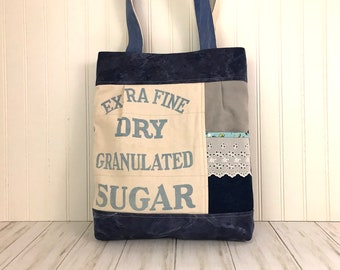 Upcycled Sugar Bag - Repurposed Shoulder Bag