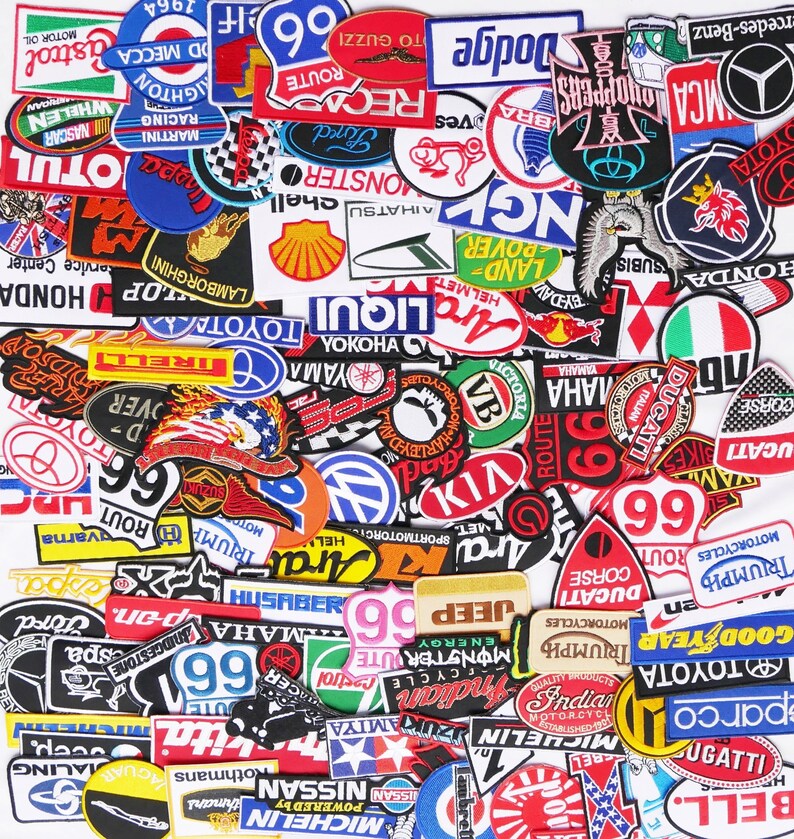 Iron On Patch Racing Sport Motor Motorcycle RANDOM Lot of 40 Etsy