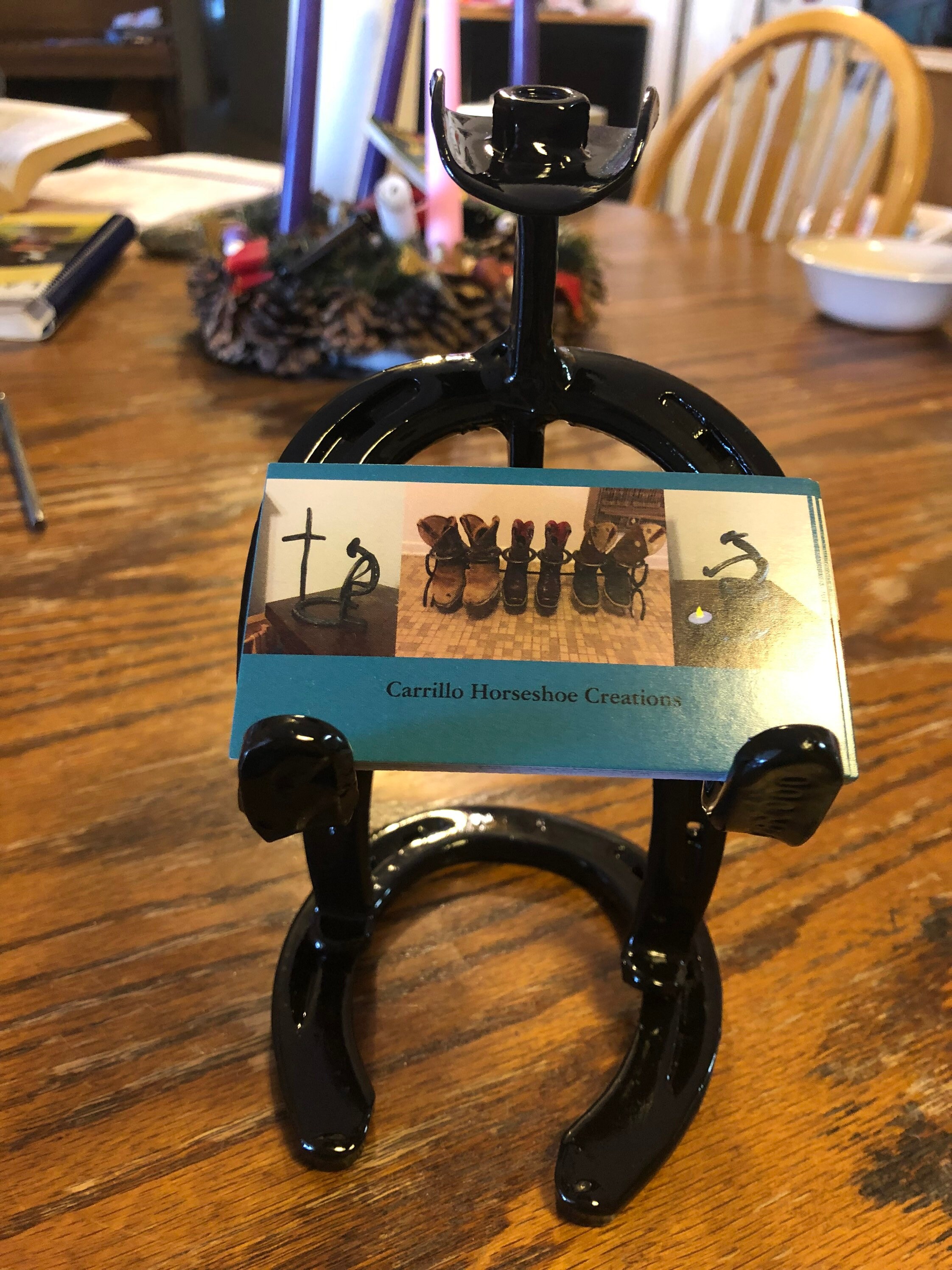 Horseshoe Standing Cowboy Business Card Holder - Etsy