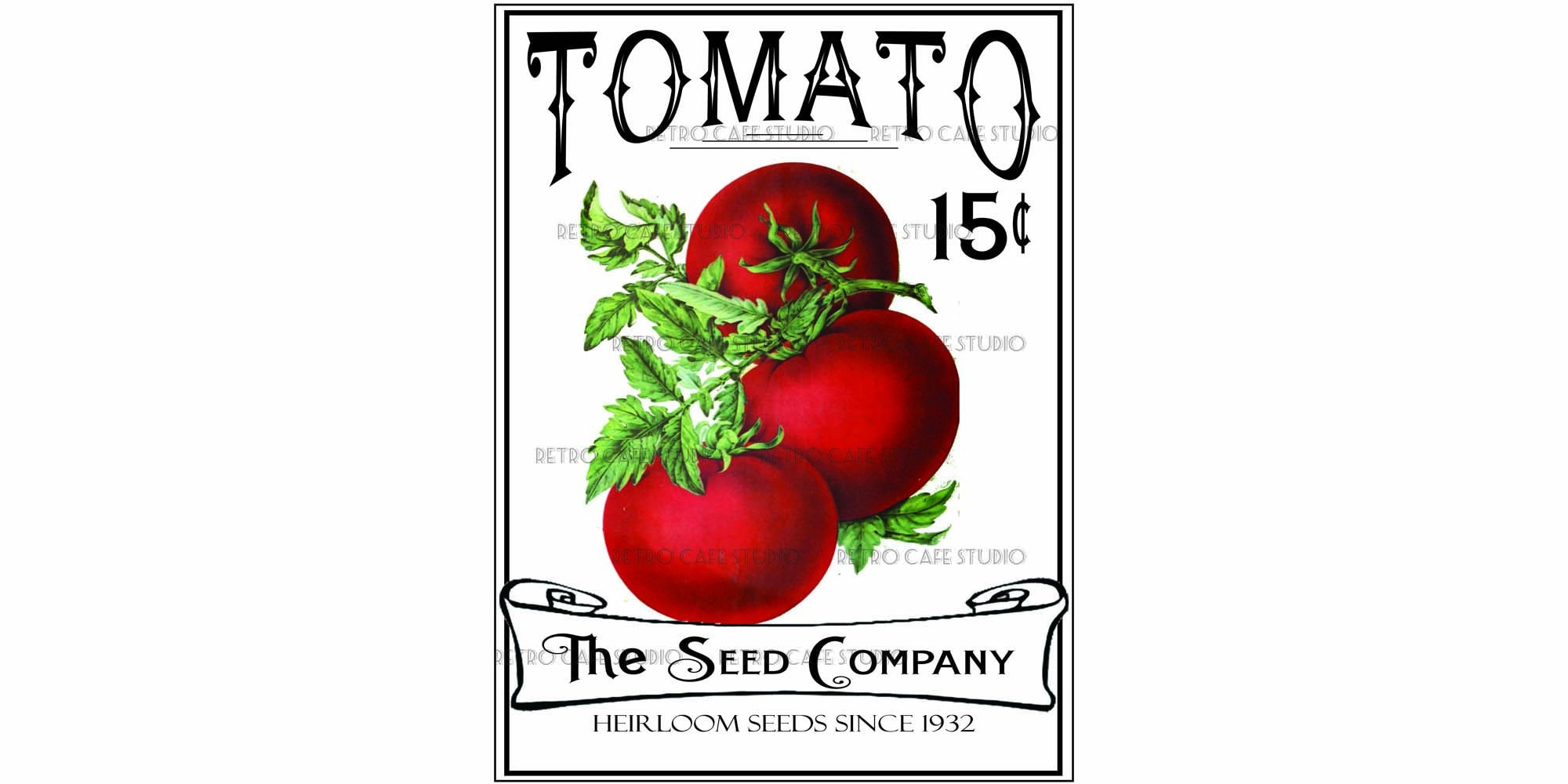 Vintage Illustration Tomato Seed Packet Digital Download Etsy