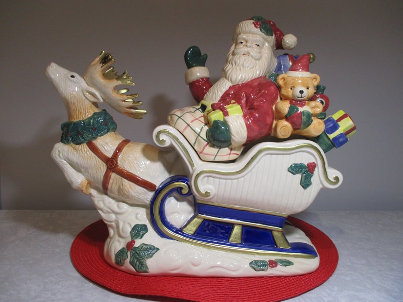 Fitz and Floyd 1993 Omnibus Santa Cookie Jar
