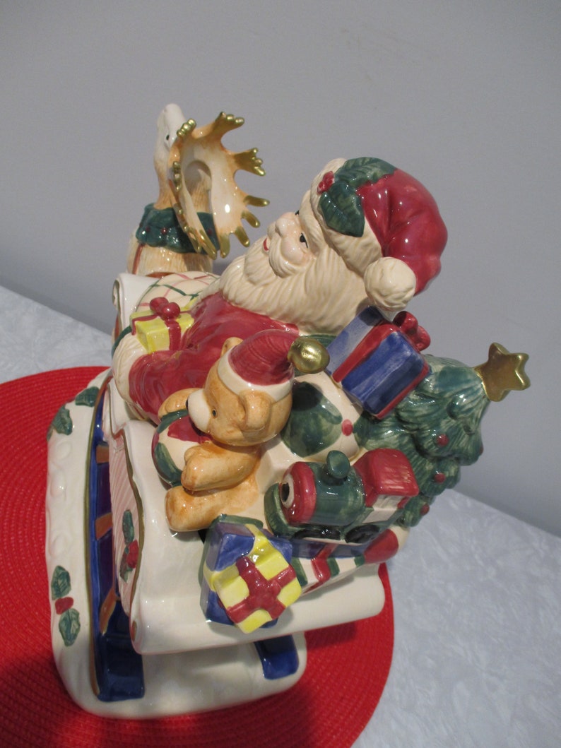 Fitz and Floyd 1993 Omnibus Santa Cookie Jar