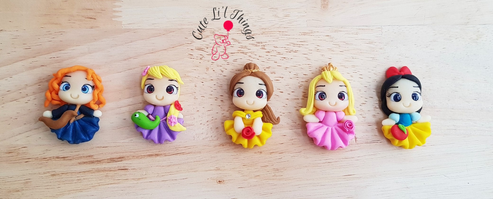 CLAY Dolls Disney Princess clay Dolls princess Figures bow Etsy UK