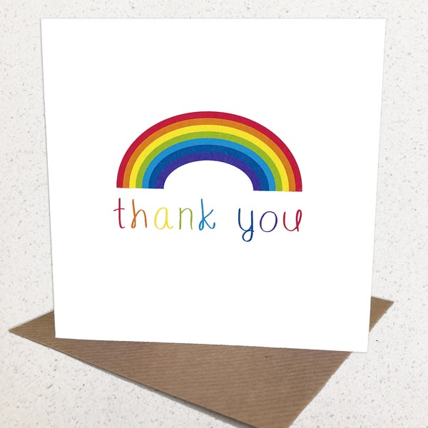 Rainbow Thank You Cards Pack Small (Pack Of 6)