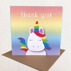 Licorne Merci cartes Pack Small (Pack of 6)