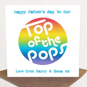 Vaderdag gepersonaliseerde kaart, Top van de pop gepersonaliseerde Vaderdag kaart van kinderen