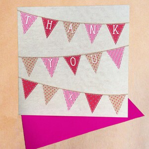 Bunting Thank You Cards Pack Klein (Pack of 6)