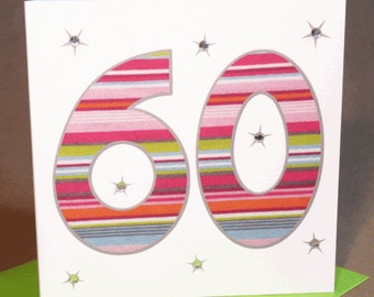 60th birthday card  (jewelled)