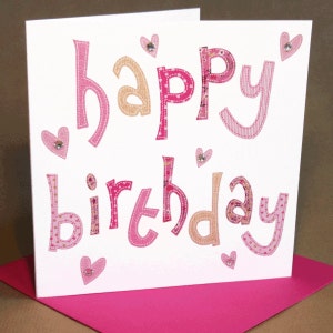 Carte de joyeux anniversaire, carte d'anniversaire de pierreries pour femme/fille