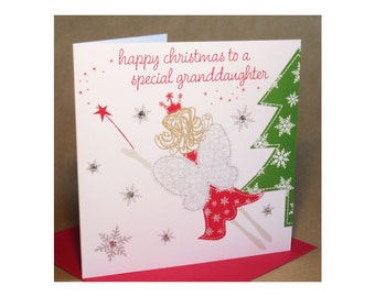Christmas Granddaughter Card  (jewelled)