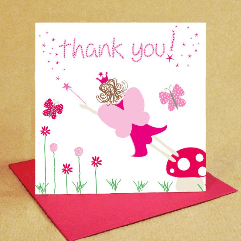 Fairy Thank You Card Pack Small Pack Of 6 image 1