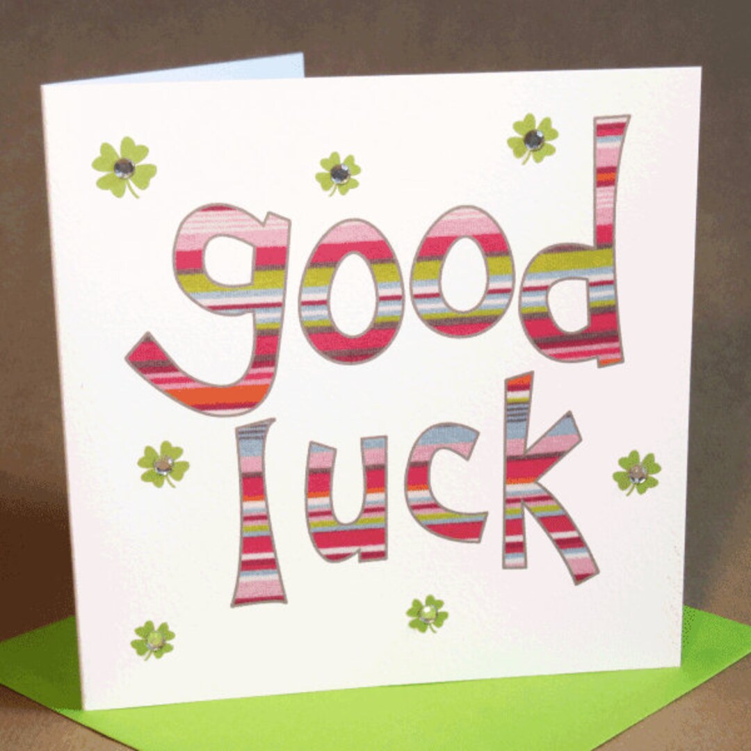 Good Luck Card (jewelled) - Etsy