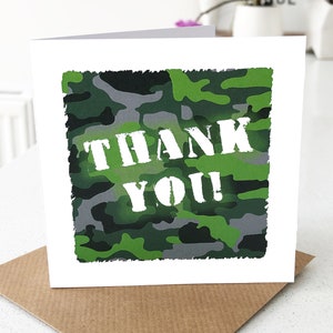 Boys Camouflage Thank You Card Pack Small (Pack de 6)