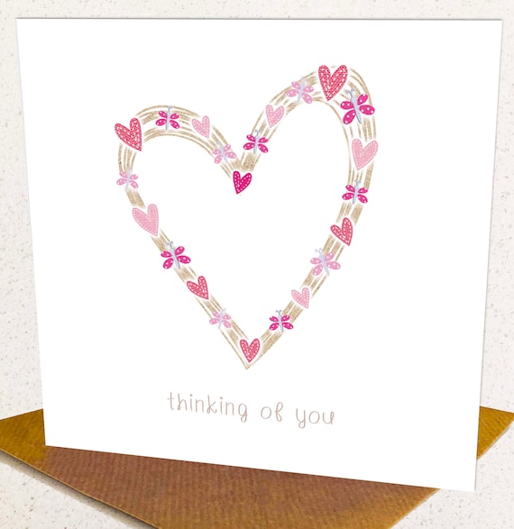 Personalised Heart Thinking Of You Just To Say Card Etsy